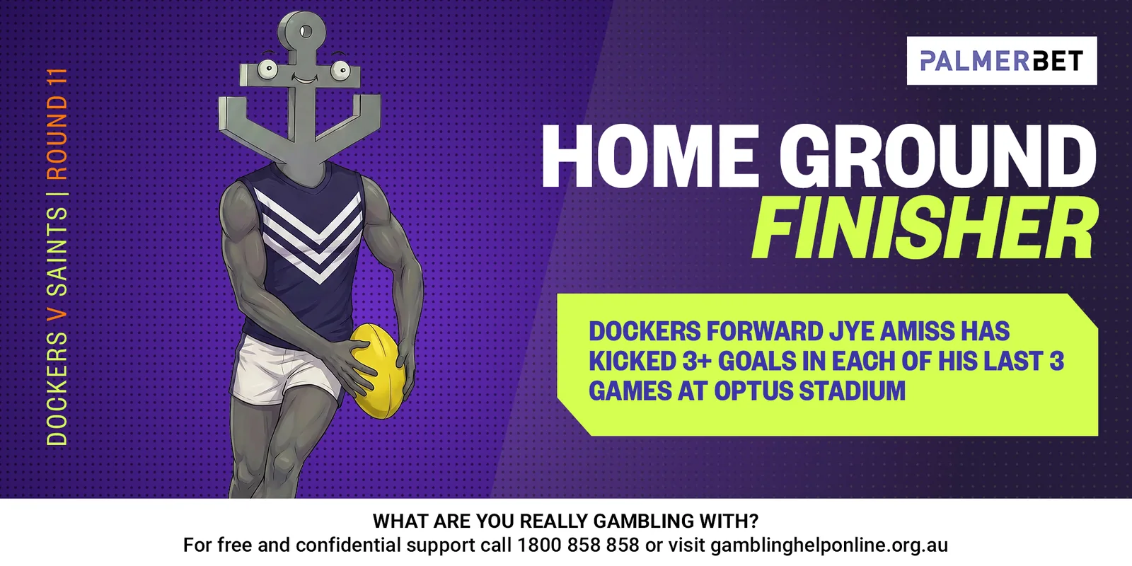 AFL stat tile: Home Ground Finisher