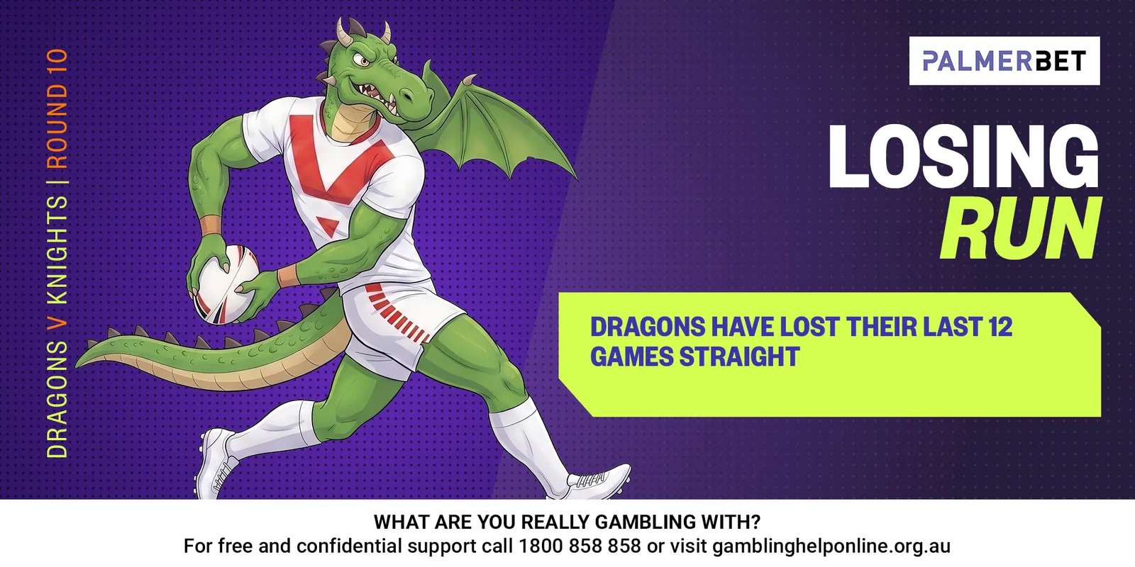 NRL stat tile: Losing Run
